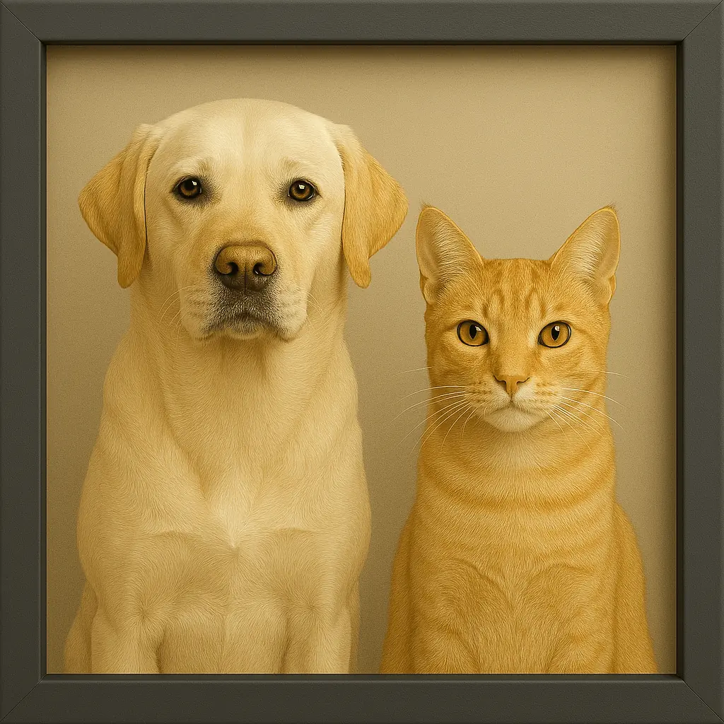 Quadro Cão e Gato